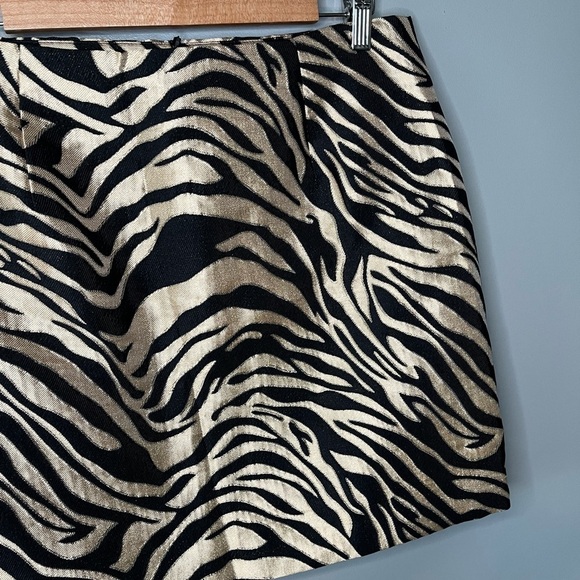 NWT Banana Republic Eclat Brocade Mini Skirt Metallic Gold Zebra - Picture 8 of 12
